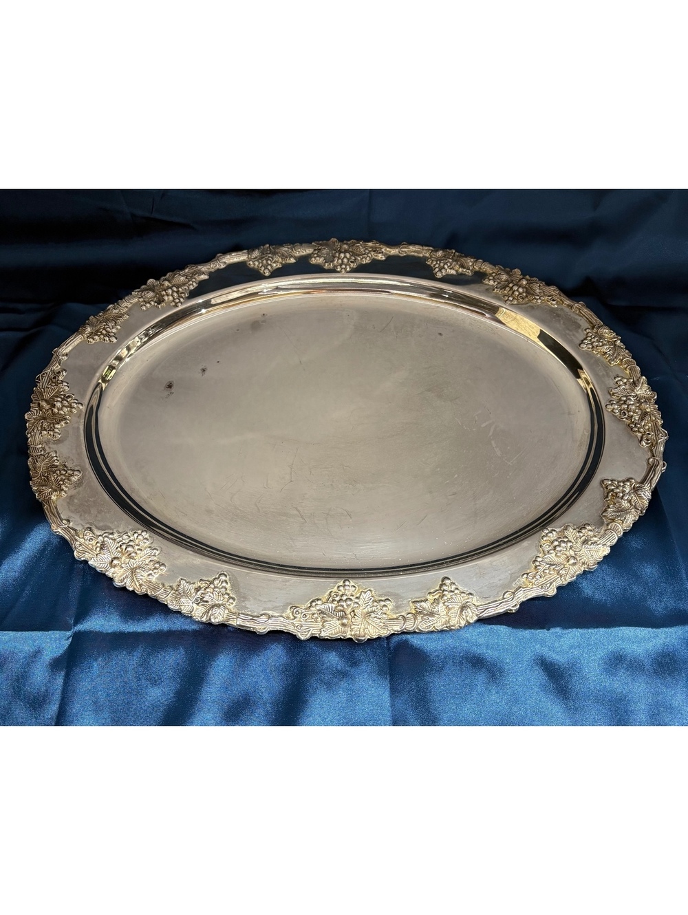 Vintage Godinger Silver Art Co Grape Cluster Silver-Plated Oval Platter